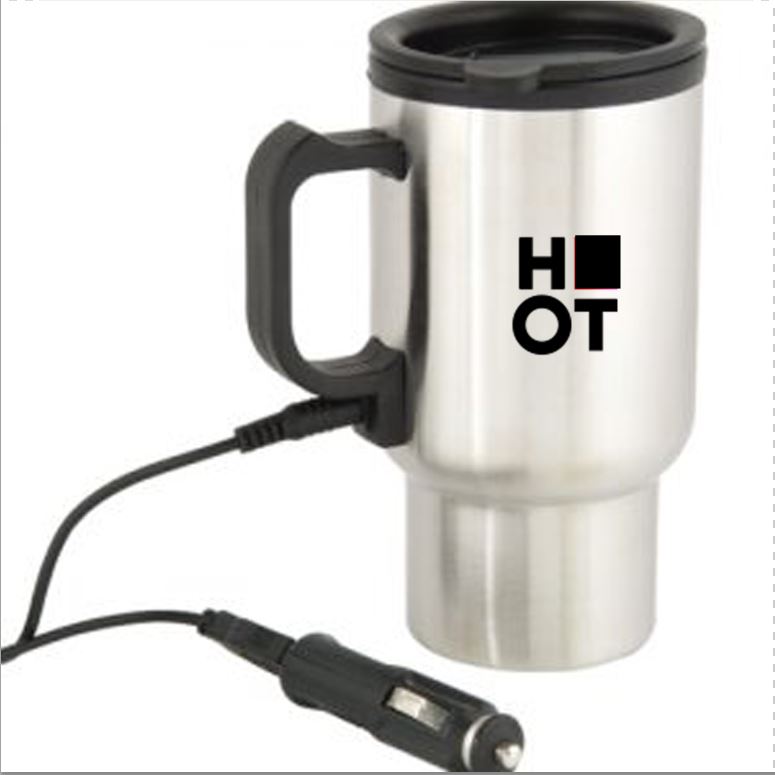 כוס תרמית חיבור חשמל למצת ברכב ו USB