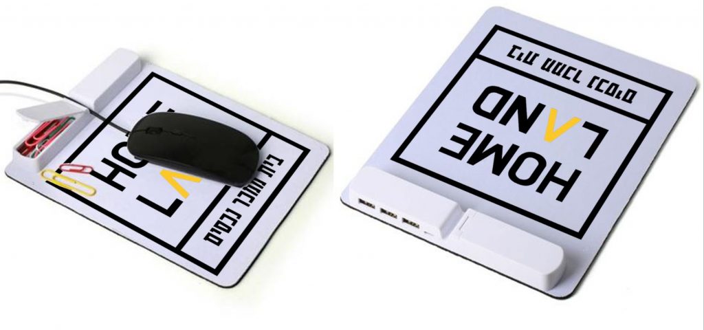 פד לעכבר עם מפצל USB